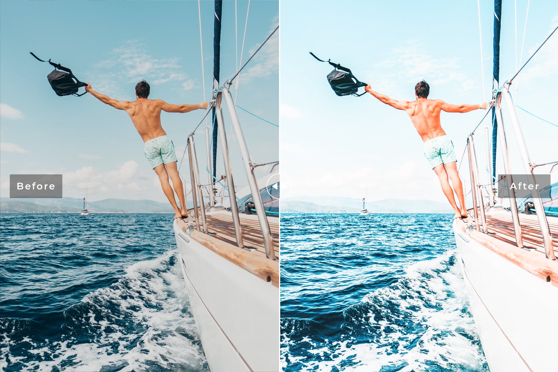 透亮蓝色&绿松石色照片调色滤镜Lightroom预设 Calypso Mobile & Desktop Lightroom Presets插图(3)