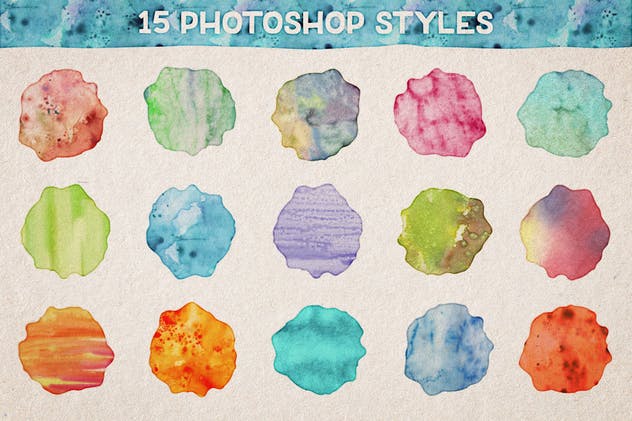 DIY水彩插画设计工具包v1（样式/PS笔刷/纹理） Watercolor Magic Volume 1插图(1)