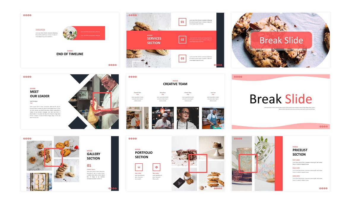 美食品牌宣传/餐饮培训公司适用的Keynote模板 Cookies  – Business Keynote Template插图(2)