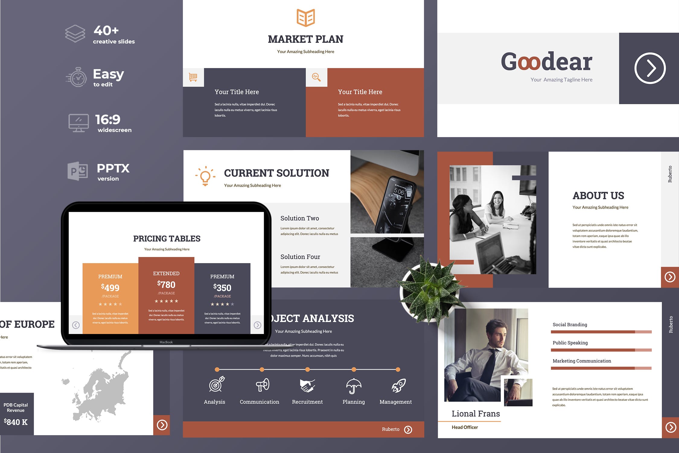 高端大气企业商务主题PPT模板下载 Goodear – Business Powerpoint Presentation插图