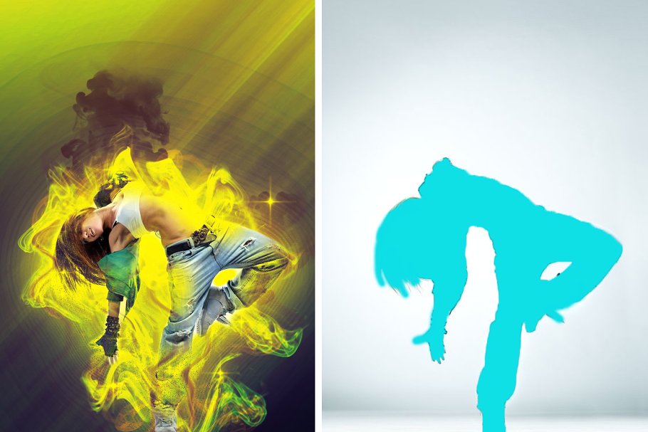 运动能量彩墨特效Photoshop动作 Energy Photoshop Action插图(5)