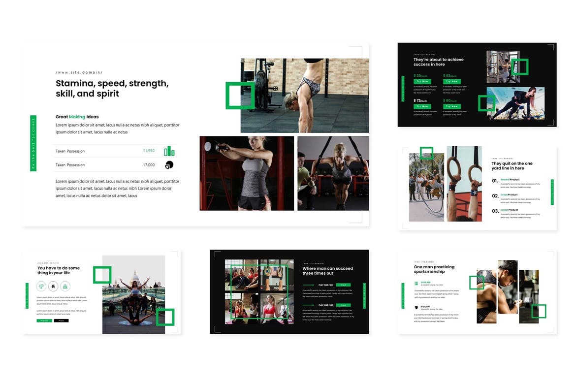 健身教程/健身俱乐部介绍素材库精选PPT模板 Physical – Powerpoint Template插图(2)