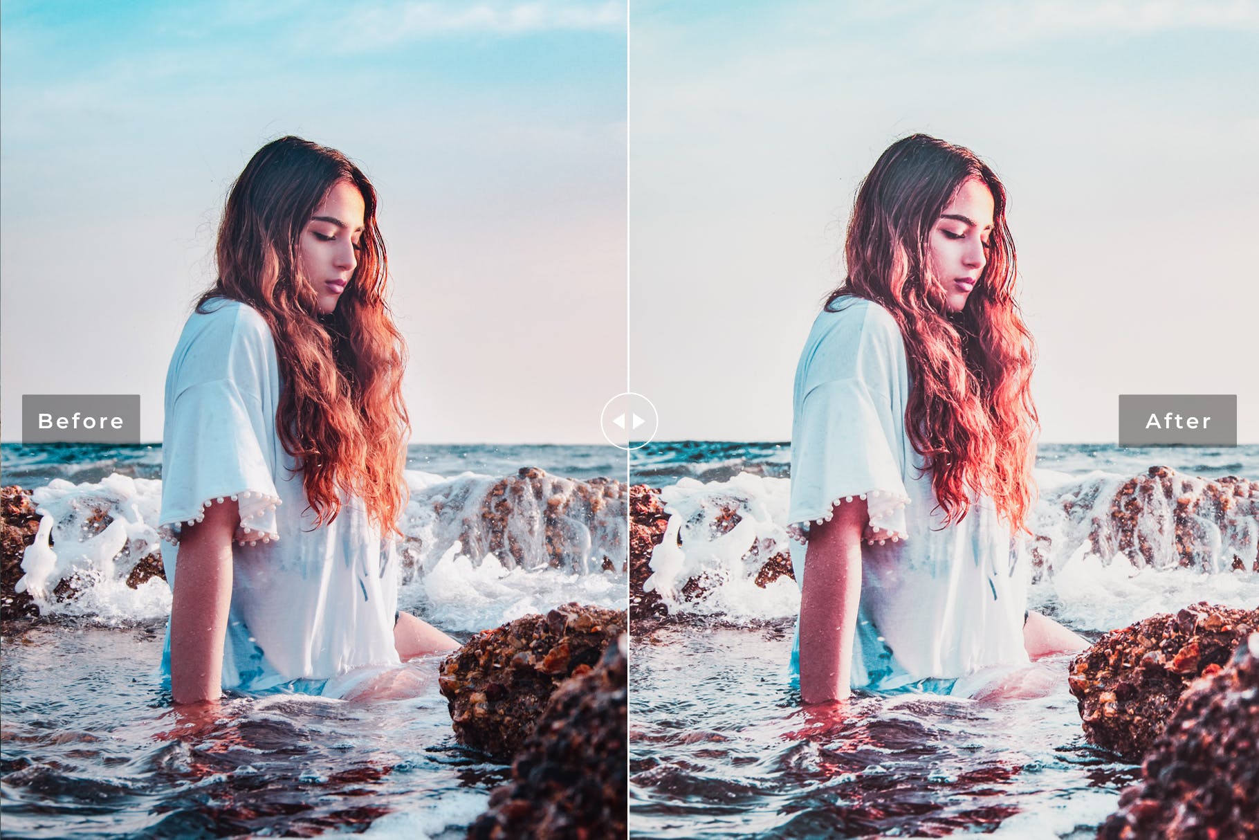 鲜艳色彩&蓝色调滤镜Lightroom预设 Cabana Beach Mobile & Desktop Lightroom Presets插图(4)