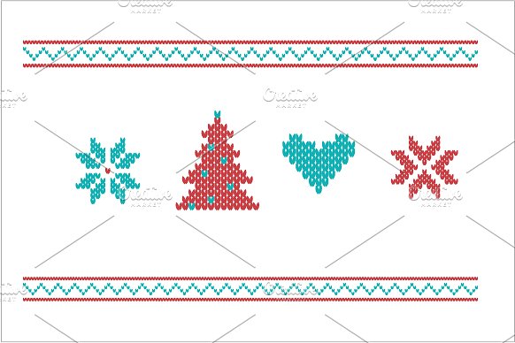 编结物矢量图案AI笔刷&纹理 Knitting vector brushes & patterns插图(4)