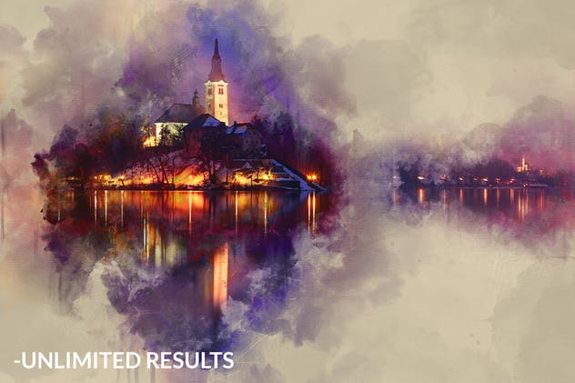 逼真水彩手绘PS动作 Watercolor Photoshop Action插图(5)