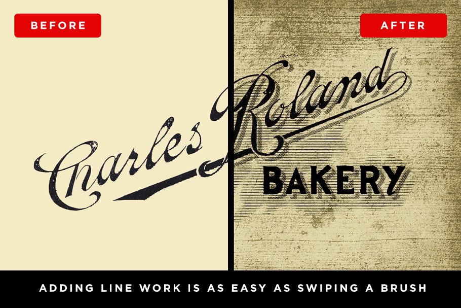 复古压纹印刷效果PS笔刷 IndustryPress – Lines & Textures插图(1)