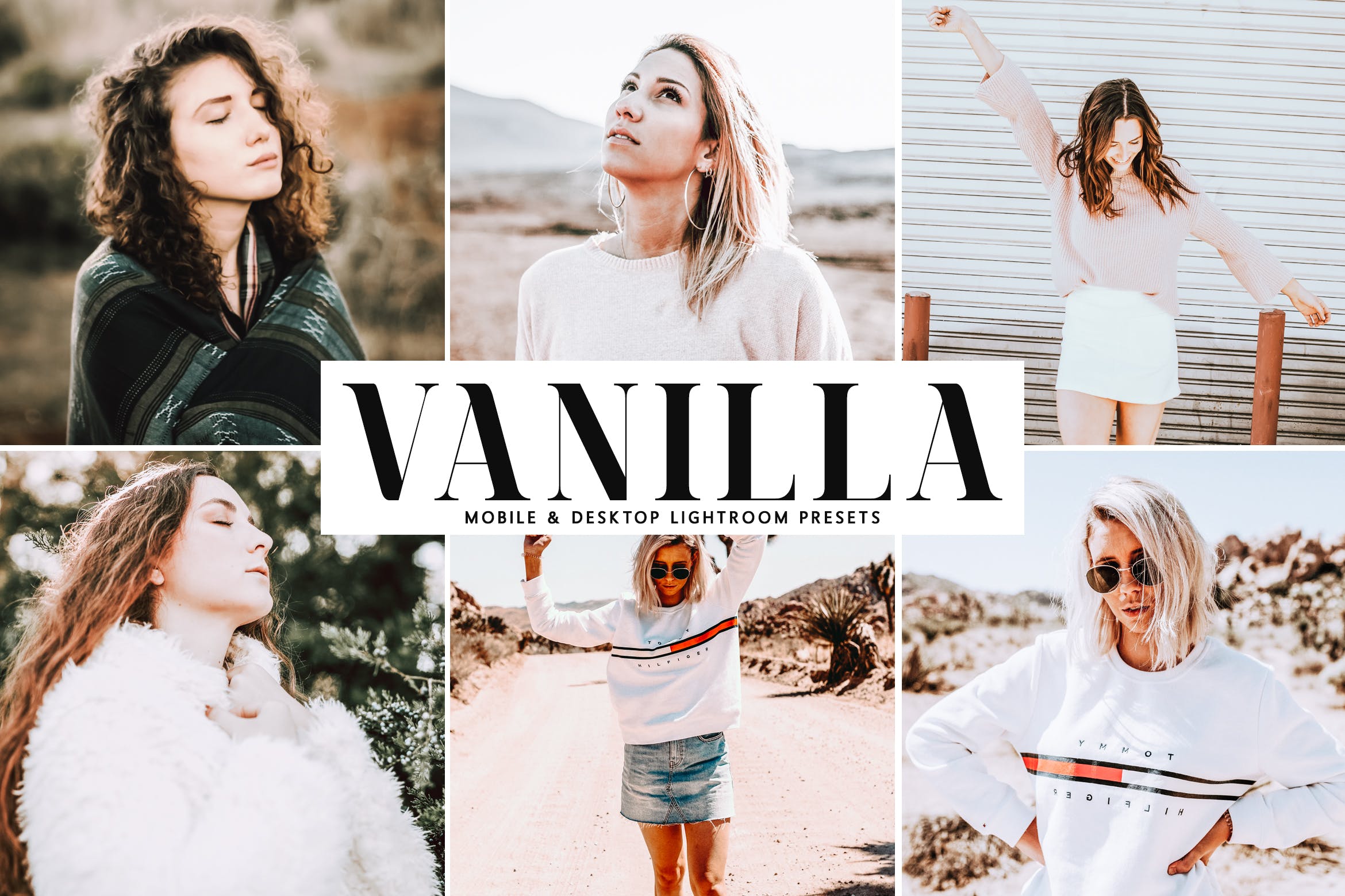 奶油粉红色柔和色调LR调色预设 Vanilla Mobile & Desktop Lightroom Presets插图