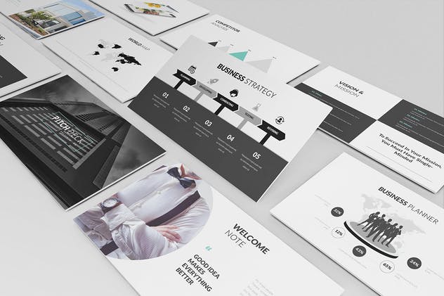 现代时尚简约风业务介绍PPT幻灯片模板素材 Pitch Deck Powerpoint Template插图(7)