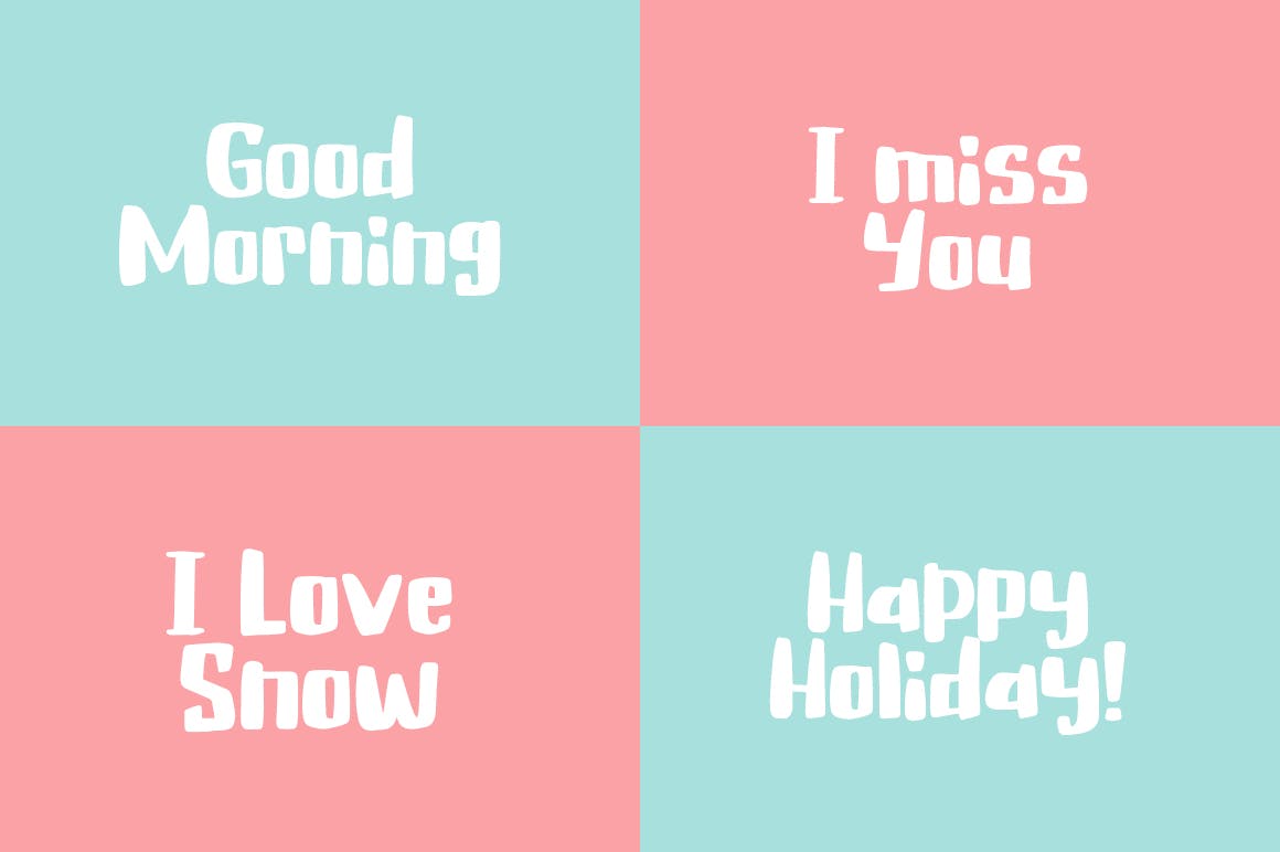 现代清新可爱风格英文手写加粗字体 Cute Snowman插图(3)