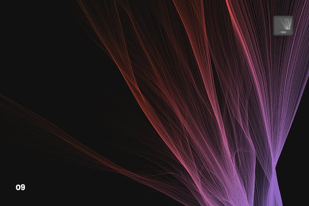 数码仿真柔顺头发特效图案PS笔刷 Digital Smooth Flow of Hairs Photoshop Brushes插图(9)