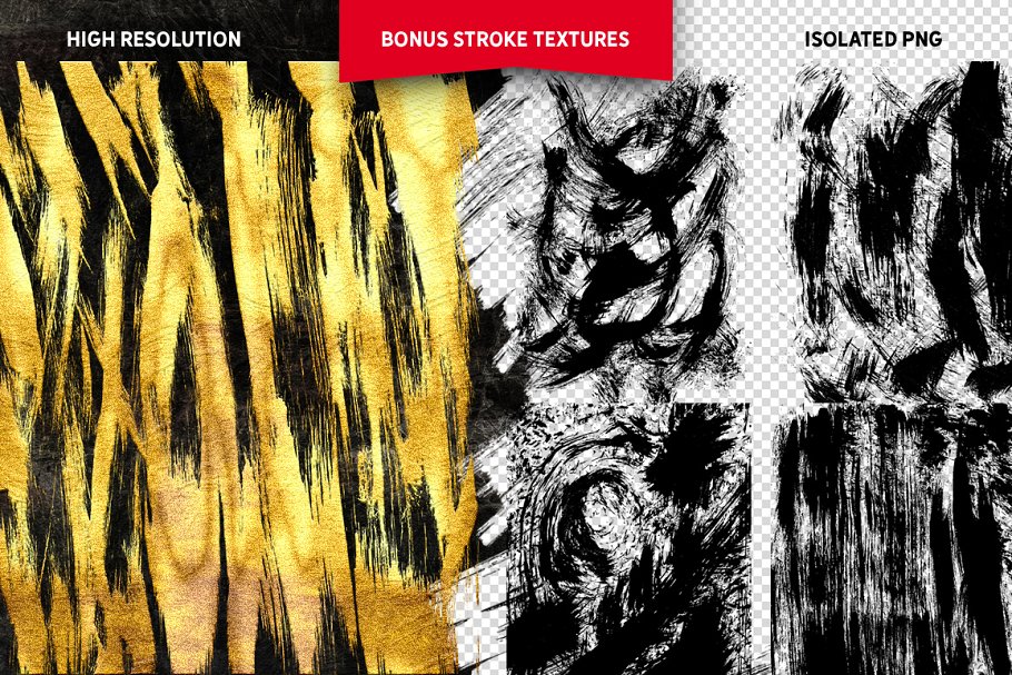 浮雕&扁平金属效果图层样式大合集 Gold Paint Effect for Photoshop插图(12)