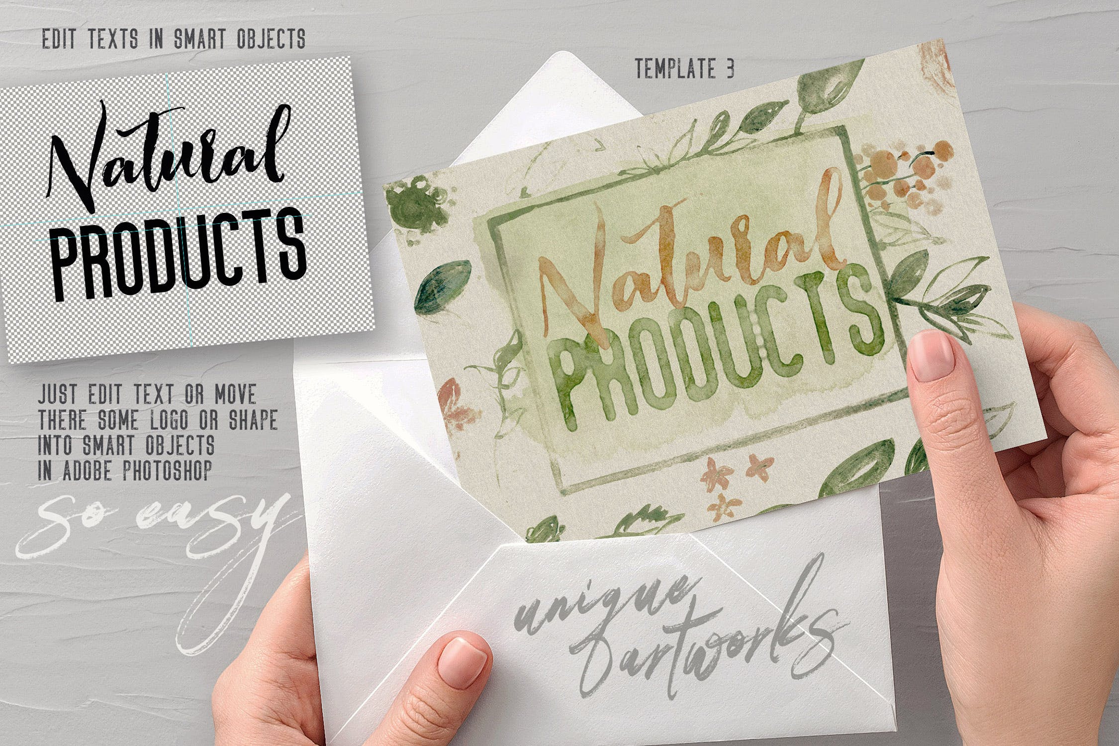 5款添加水彩文字效果PSD分层模板 5 Watercolor Text or Shape Effect Templates插图(1)