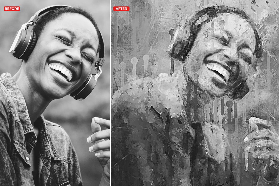 抽象颜料油画效果一键生成PS动作 Painting Photoshop Action插图(1)