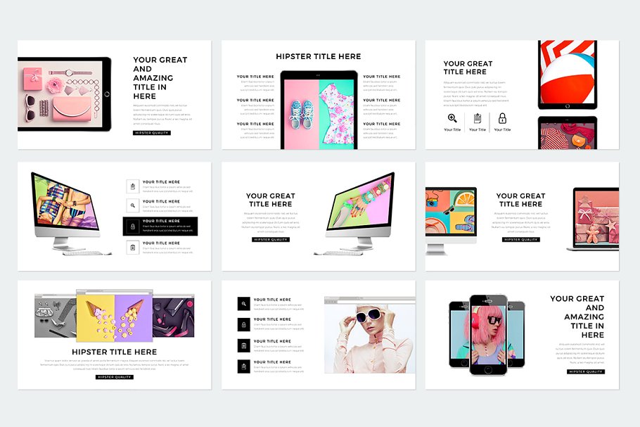 多用途现代时尚潮人元素幻灯片模板 Modern Powerpoint插图(11)