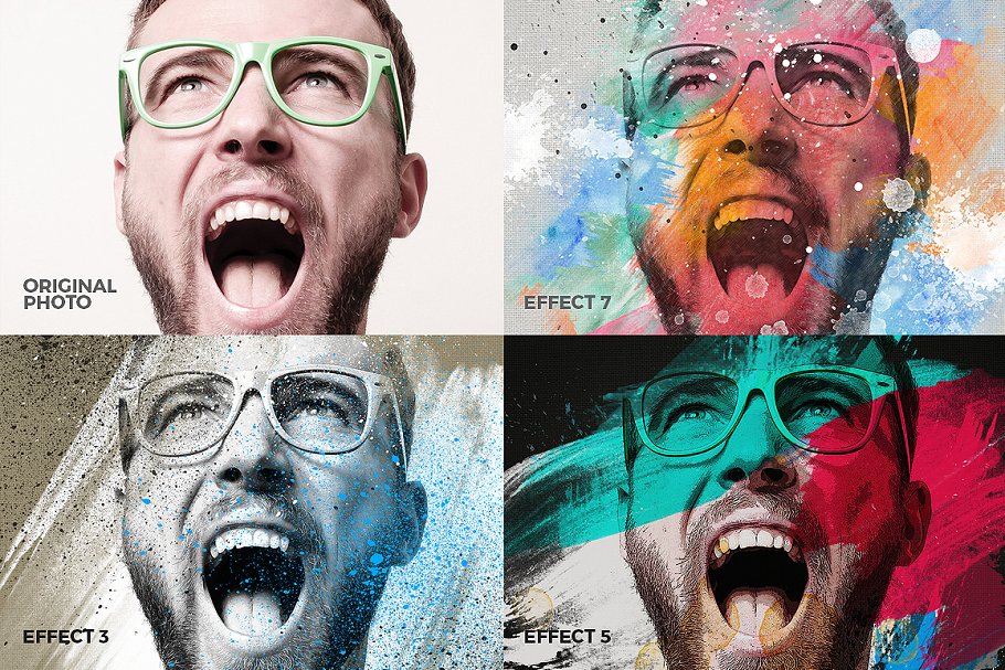 复古嬉皮文化艺术模板 Vintage Hipster Art Templates Bundle插图(4)