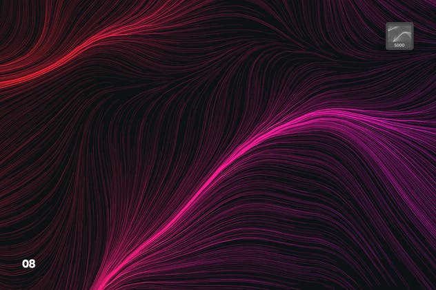 10款高分辨率抽象数流体线条PS笔刷 Digital Perlin Flow Fields Photoshop Brushes插图(8)