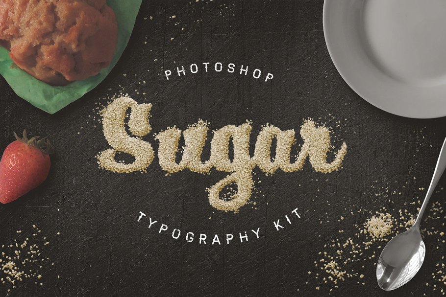 各种食材及食物配料文本特效PS动作 Food Typography PSD Actions插图(3)