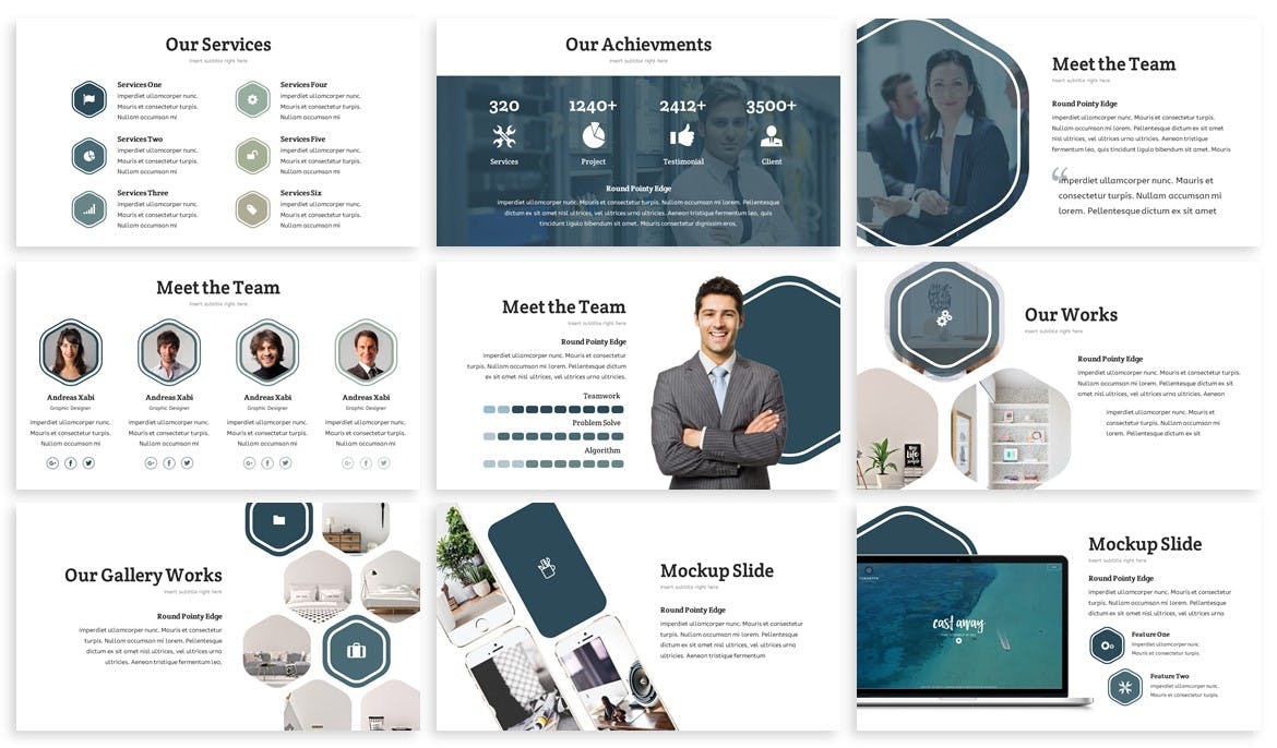 初创型科技企业融资计划书谷歌幻灯片模板 Acutus – Hexagon Google Slides Template插图(2)