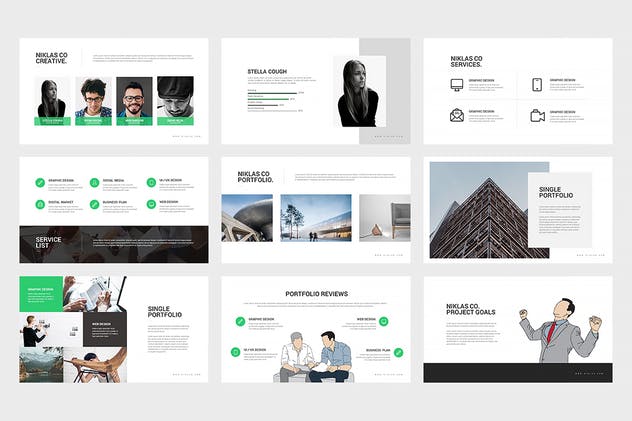 一款实用性强的企业宣传介绍PPT模板素材 Niklas : Powerpoint Presentation插图(1)