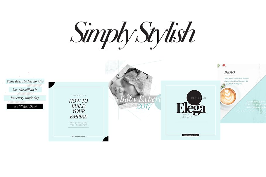 婴幼主题社交媒体贴图模板素材库精选 Purposh, Social Media Template Promo插图(1)