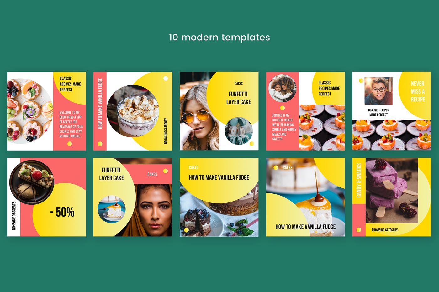 配色大胆品牌社交新媒体运营设计模板素材库精选v20 Modern Social Media Kit (Vol. 20)插图(1)