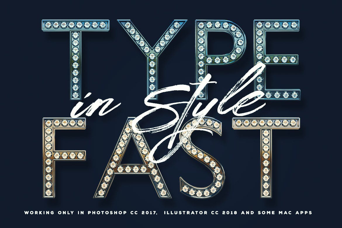 闪亮灯箱颜色效果英文设计字体下载插图(2)