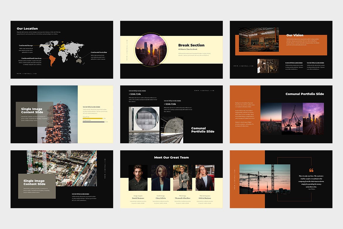 建筑与工程企业介绍/项目策划素材库精选PPT模板 Comunal : Construction & Engineering Powerpoint插图(5)