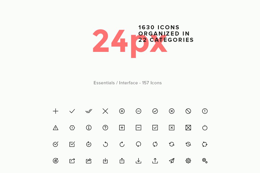 多种规格简约线条图标合集 Simple Line Icons Pro插图(2)
