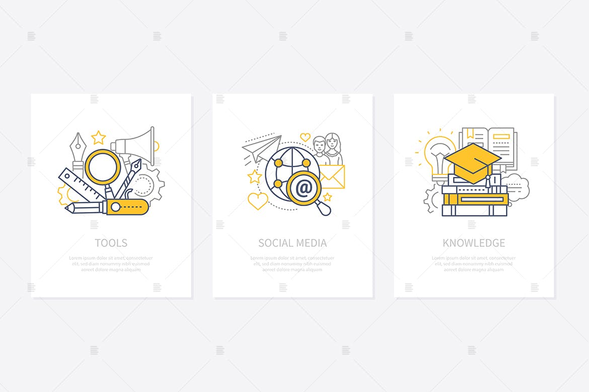 设计工具概念素材库精选图标集 Designers tools, equipment concept icons set插图