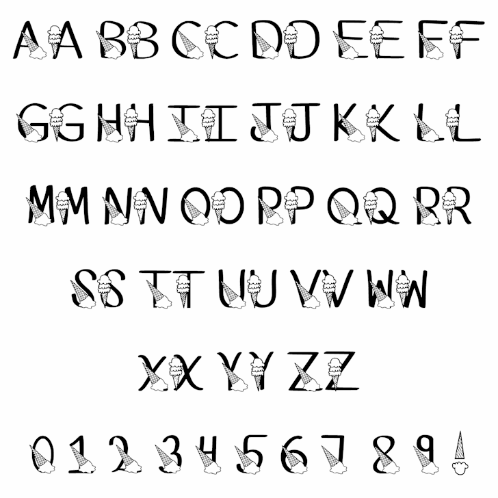 Ks Ice Cream Party font插图2