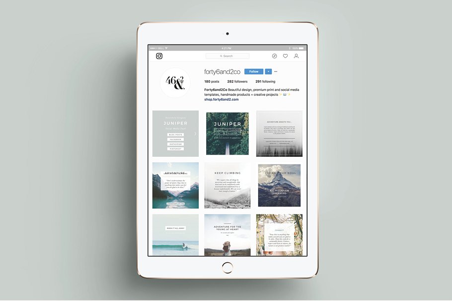 旅行风景主题Instagram社交媒体贴图模板素材库精选 J U N I P E R Instagram Pack插图(7)