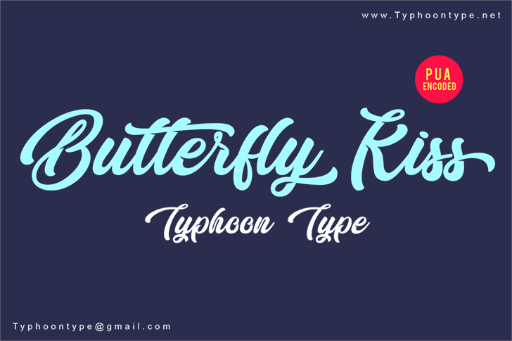 Butterfly Kiss – Personal Use font插图 Butterfly Kiss – Personal Use font插图
