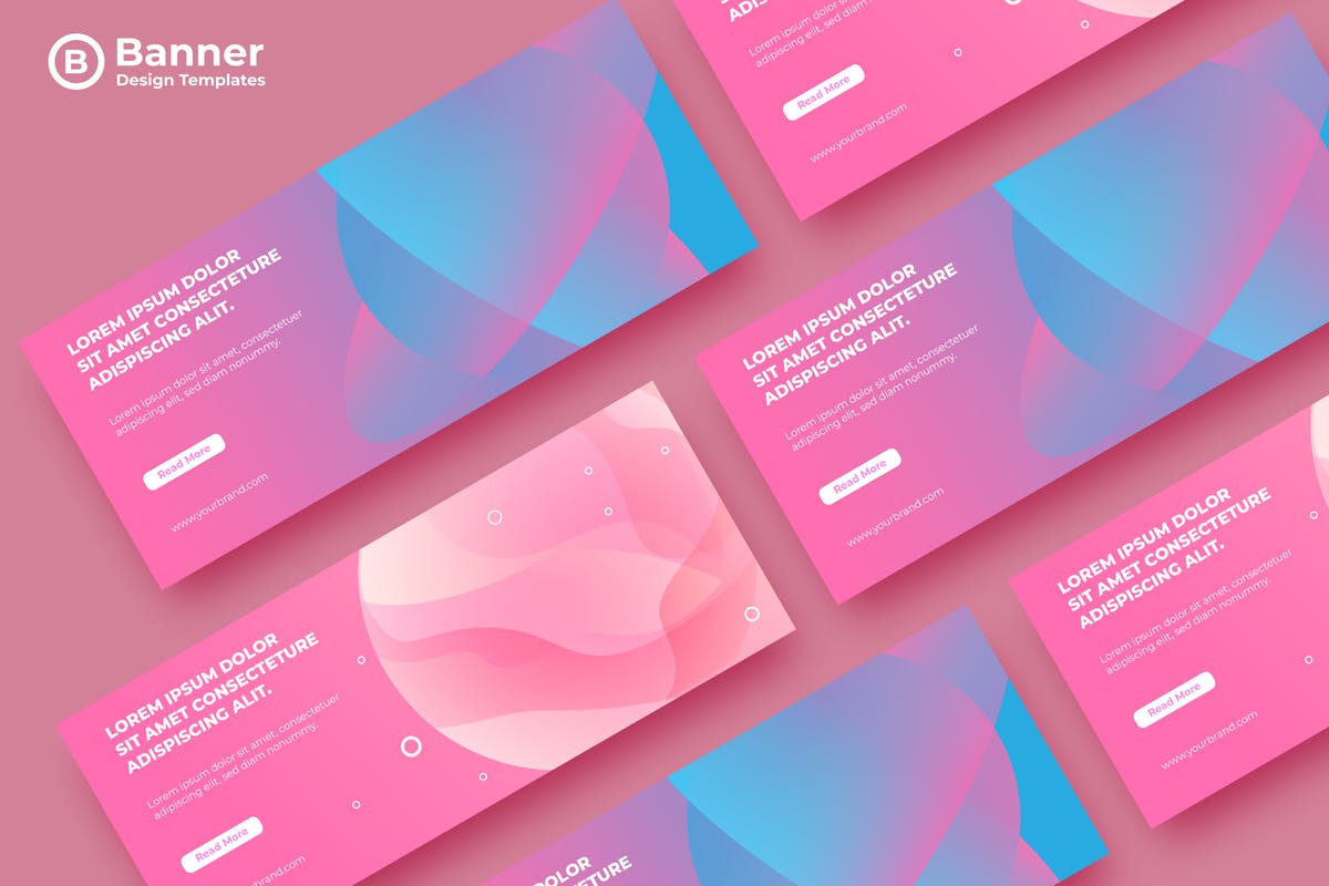 孟菲斯渐变色彩广告Banner设计模板 SRTP Banners Template.02插图