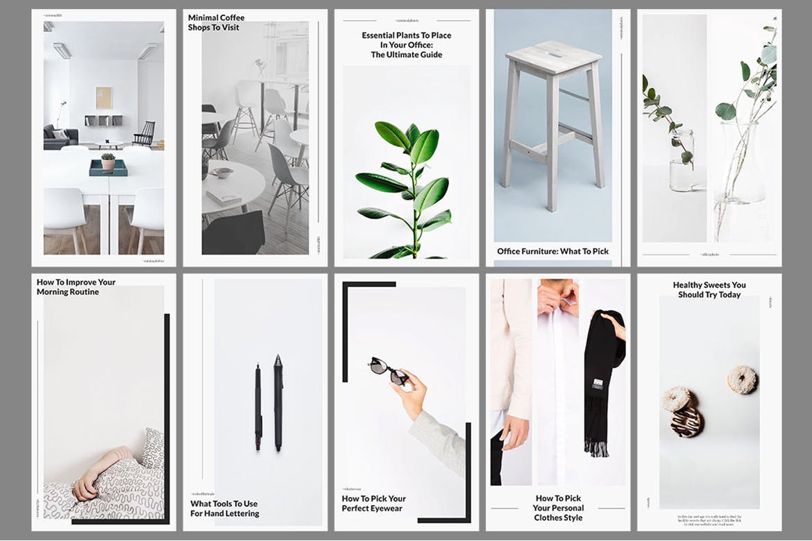 极简主义设计风格Instagram社交设计素材包 Belgrade Minimal Instagram Pack插图(9)