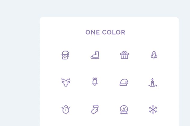 圣诞节＆冬天主题UI图标素材 UICON – Christmas, Winter Icons Set插图(3)
