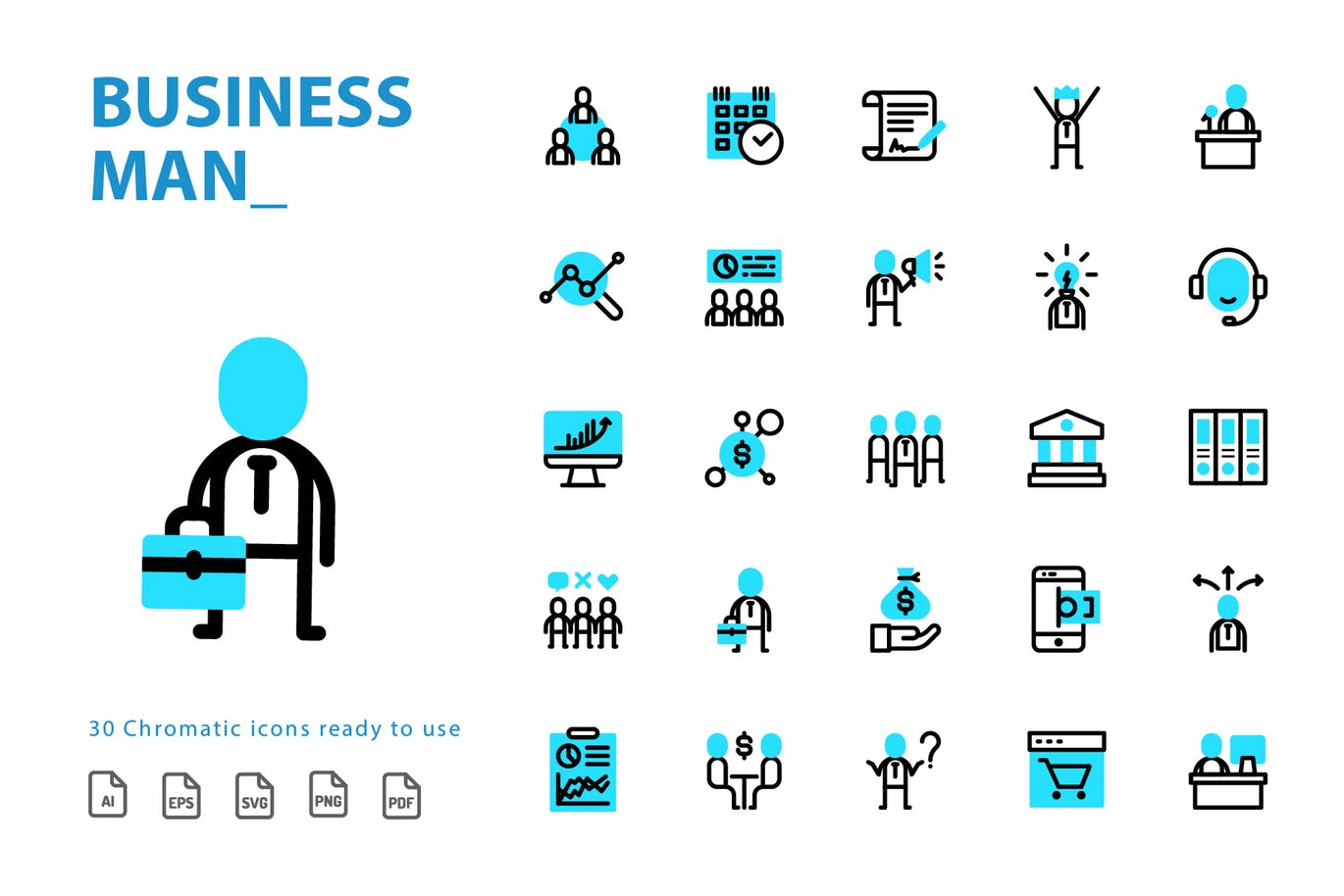 商业主题矢量图形图标设计素材 Businessman Shape插图(1)