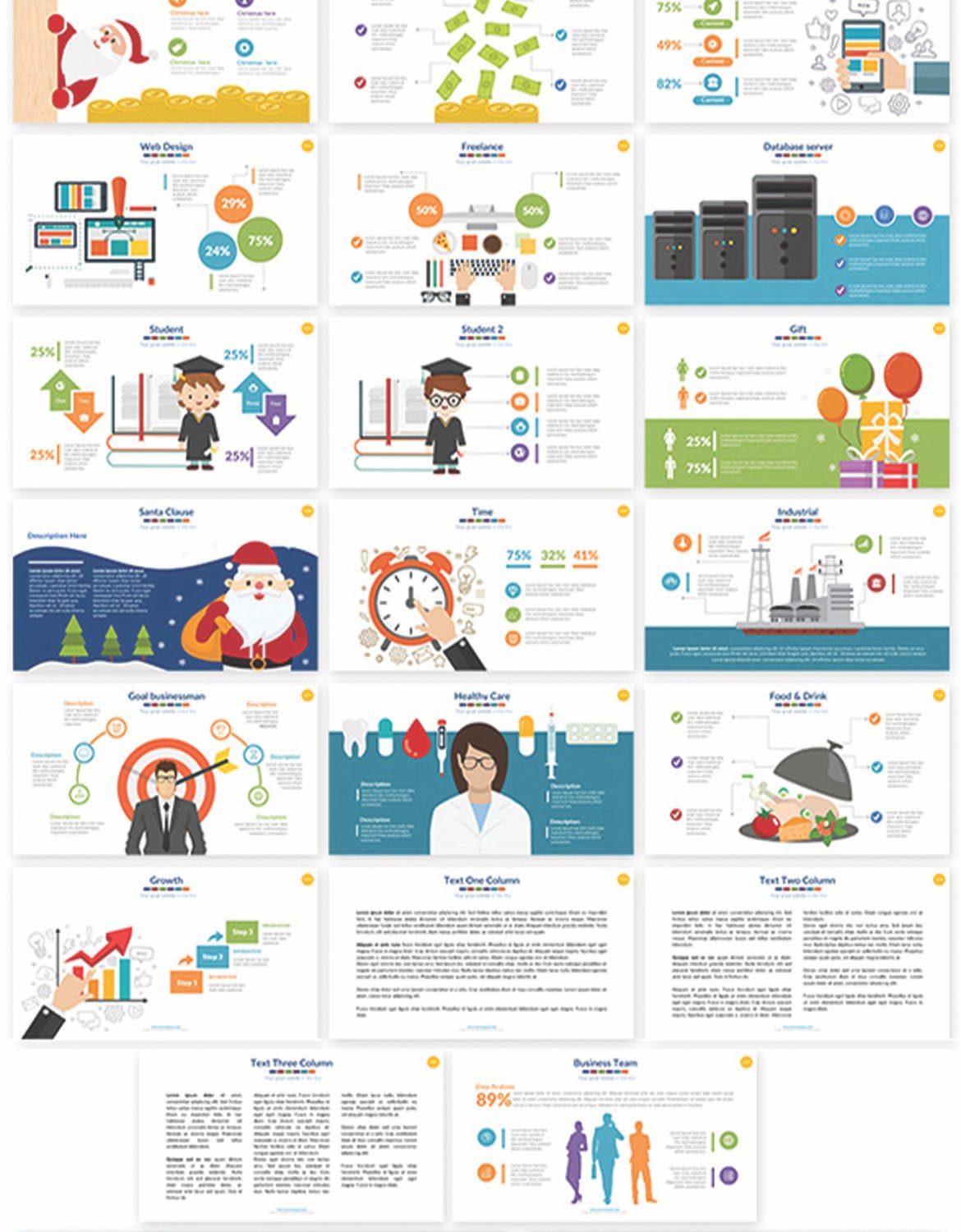 信息图表矢量插画风格素材库精选PPT模板合集 Illustrator Powerpoint Presentation插图(7)