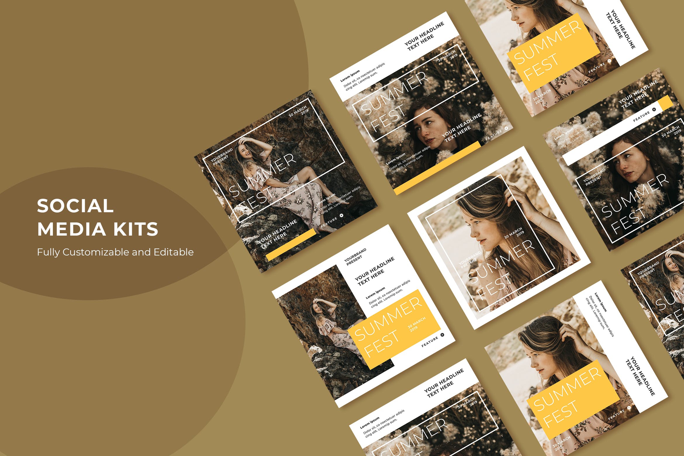 服装品牌换季新品发布会社交推广设计素材包v69 SRTP – Social Media Kit.69插图