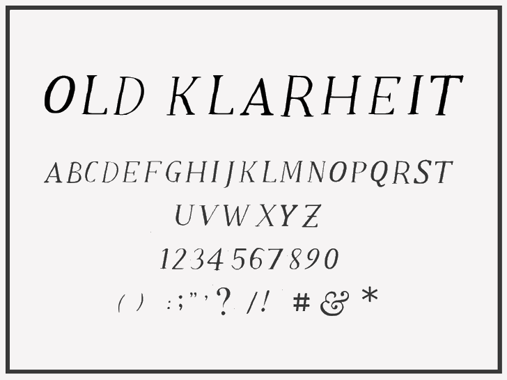Old Klarheit font插图
