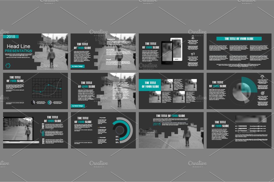 多元素信息展示 PPT 幻灯片模板 Powerpoint Presentation Templates插图(4)