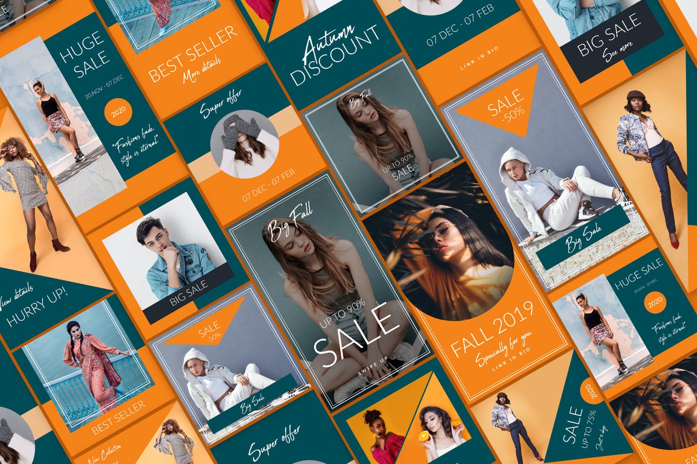 时尚促销活动主题Instagram贴图&品牌故事设计模板素材库精选 Fashion Sale – Instagram Posts & Stories插图(3)