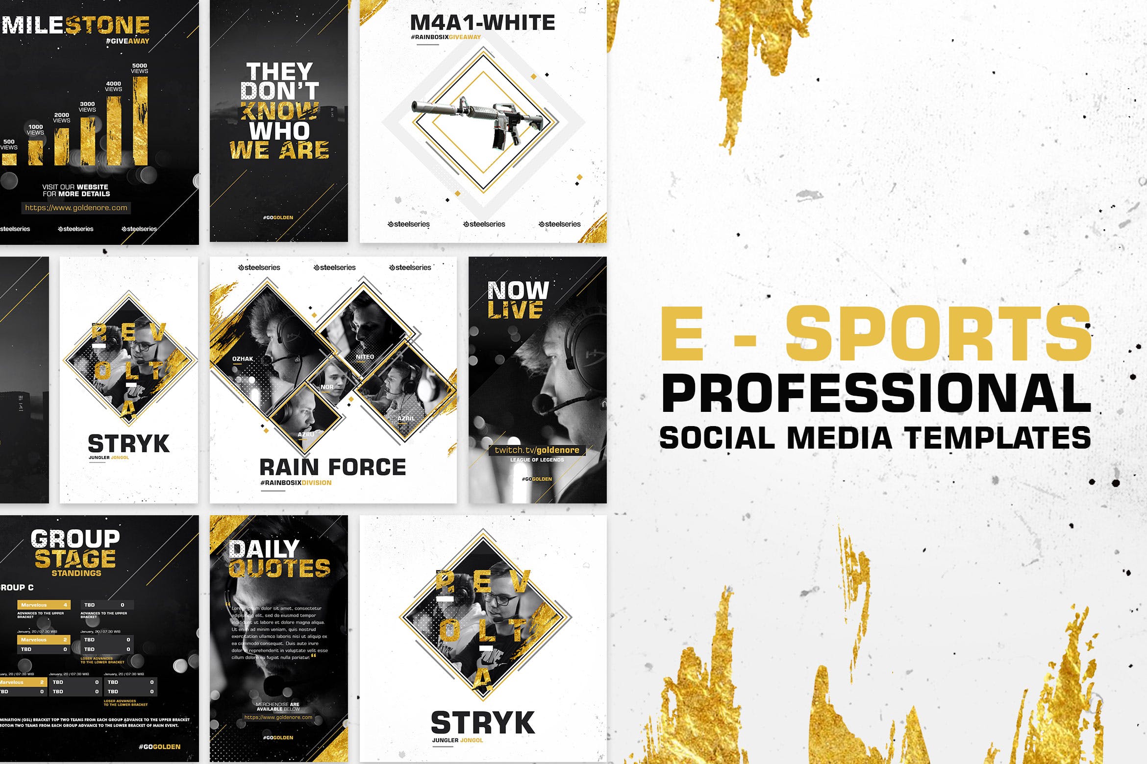 电子竞技宣传推广社交媒体设计模板素材库精选 E – Sports Social Media Template插图
