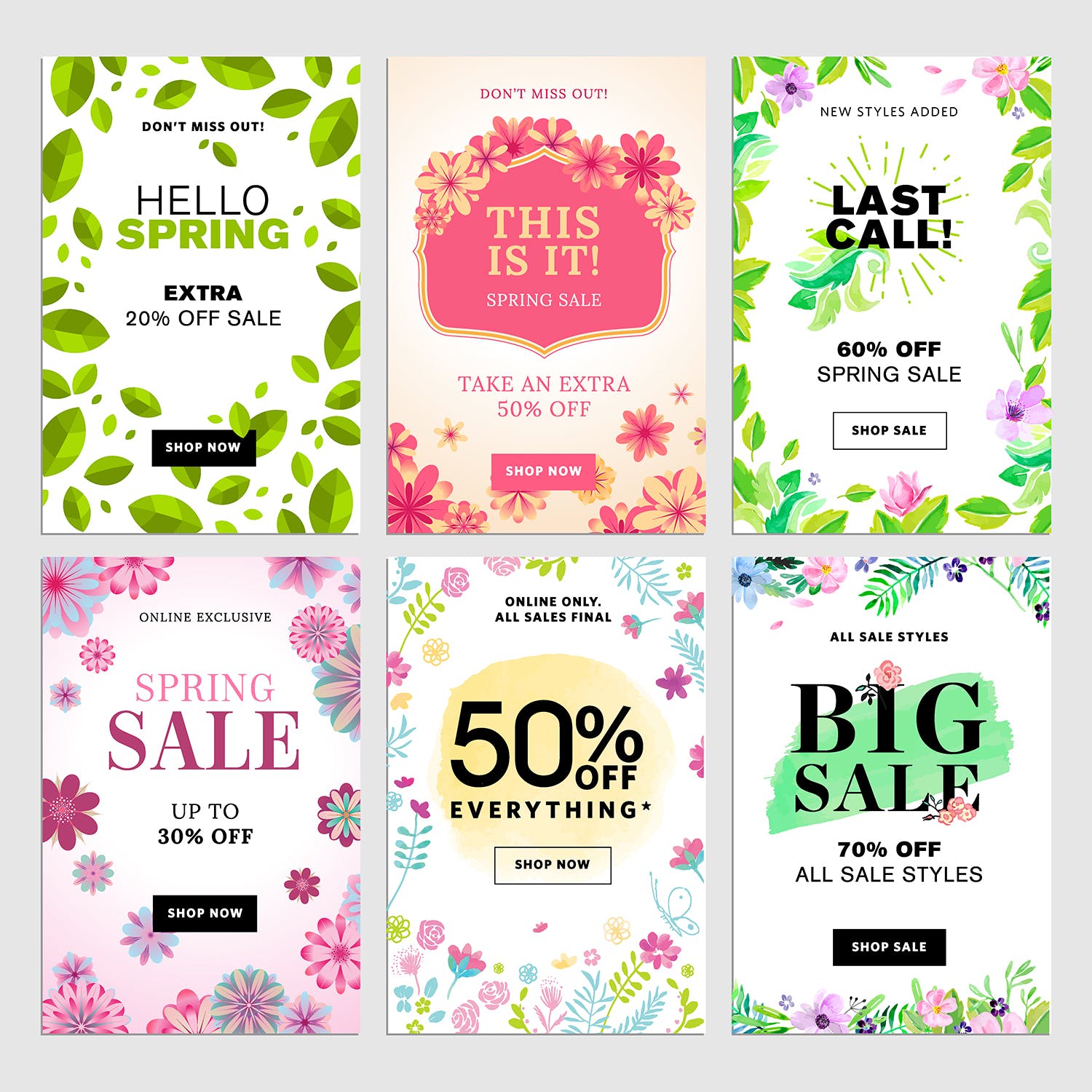 春季促销主题网站广告Banner图素材v8 Spring sale banners插图(1)