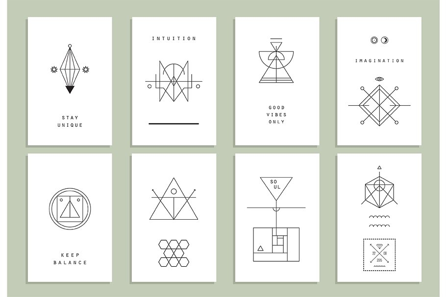 炼金术元素图标、卡片和标签模板 Alchemy III插图(4)