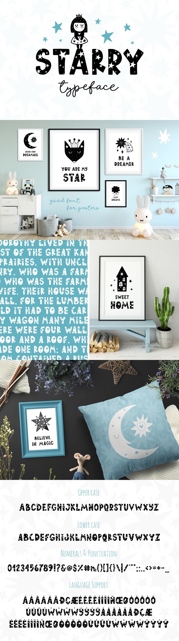 Starry Typeface – Font with Clipart!插图