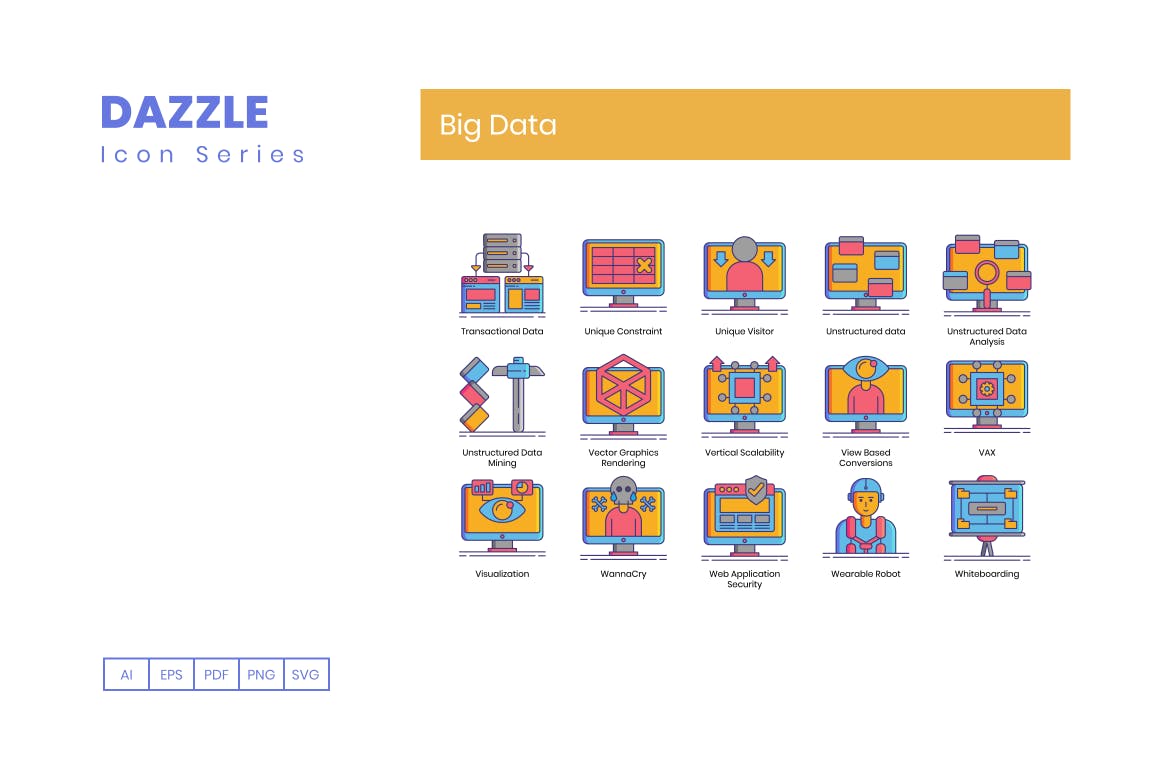 110枚大数据主题矢量素材库精选图标 Big Data Icons插图(5)