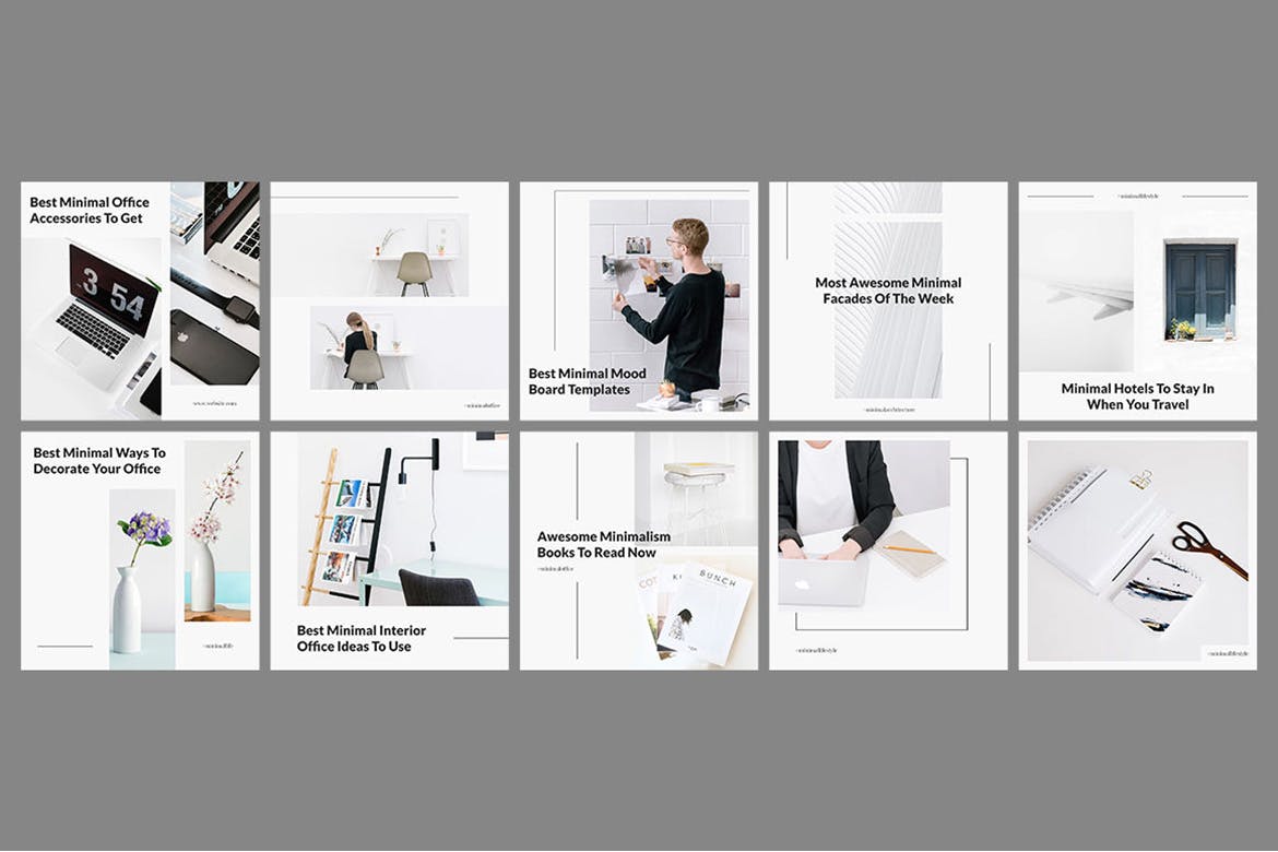 极简主义设计风格Instagram社交设计素材包 Belgrade Minimal Instagram Pack插图(7)
