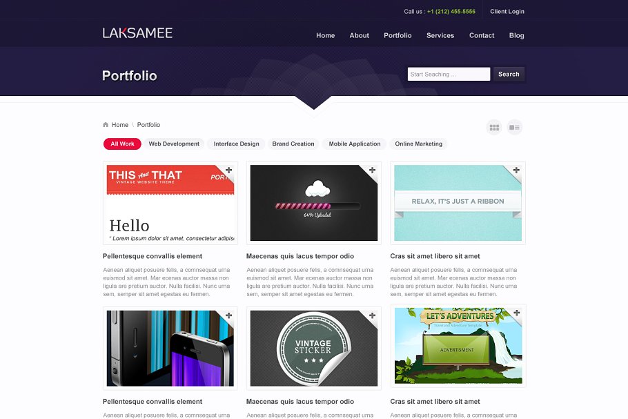 Laksamee洁独特的投资网站/企业网站模板素材库精选 Laksamee PSD Template插图(2)