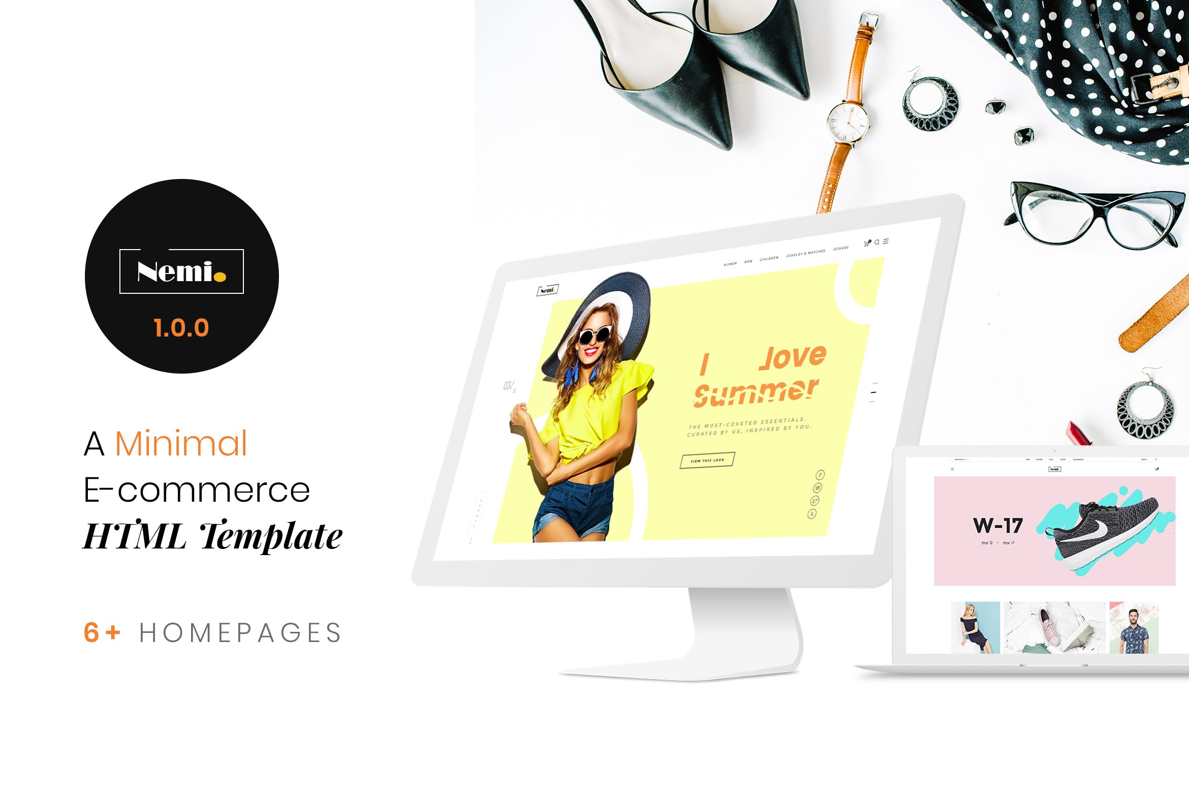 简约风格响应式网上商城HTML模板素材库精选下载 Nemi | Multi Store Responsive HTML Template插图