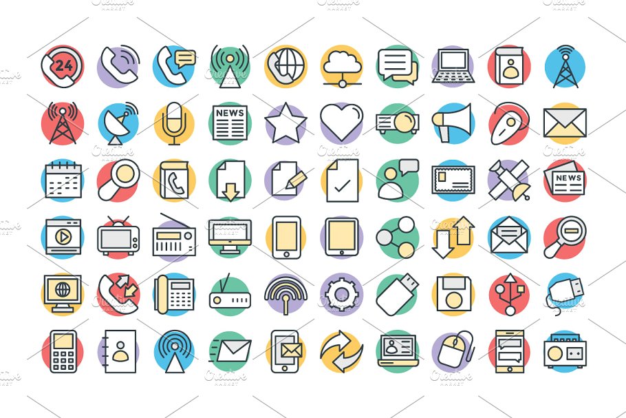 125简约网络通信矢量图标  125 Communication Vector Icons插图(1)